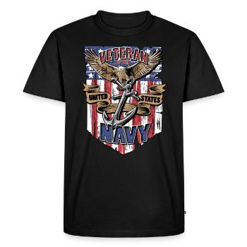 Chemise américaine avec drapeau américain - T-shirt Premium bio Homme - noir - Devant - Nico (187cm)