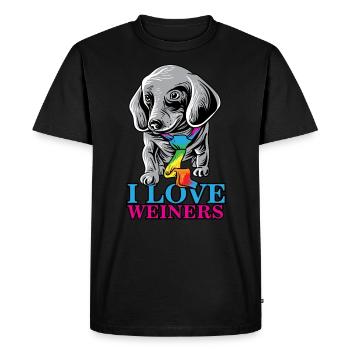 J'aime weiners fier LGBTQ mars gay chemise LGBTQ - T-shirt Premium bio Homme - noir - Devant - Nico (187cm)