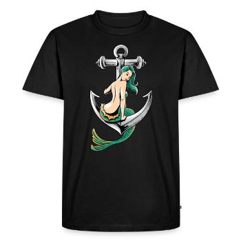 Sirem anchor school sailor girl pirate t shirt - Men's Premium Organic T-Shirt - black - Front - Nico (187cm)