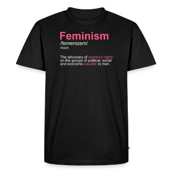 Définition du féminisme intersectionnel progressif - T-shirt Premium bio Homme - noir - Devant - Nico (187cm)