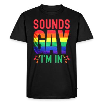 Ça a l’air gay dans lequel je suis - T-shirt Premium bio Homme - noir - Devant - Nico (187cm)