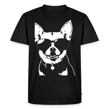 Funny Chihuahua wearing Sunglasses Chihuahuas - Men's Premium Organic T-Shirt - black - Front - Nico (187cm)