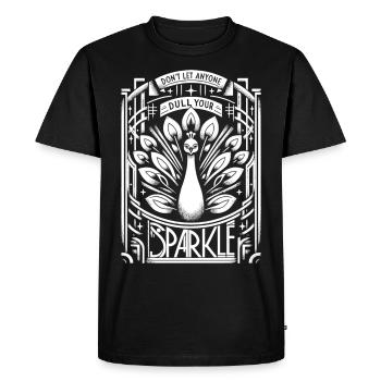 Chef-d’œuvre Art déco : Paon blanc - T-shirt Premium bio Homme - noir - Devant - Nico (187cm)