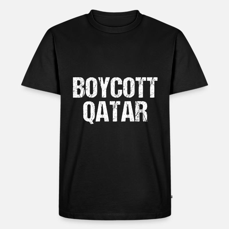 Boykott Katar Geschenk - Männer Premium Bio T-Shirt - Schwarz