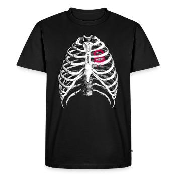 Kettlebell Heart // Love - Men's Premium Organic T-Shirt - black - Front - Nico (187cm)
