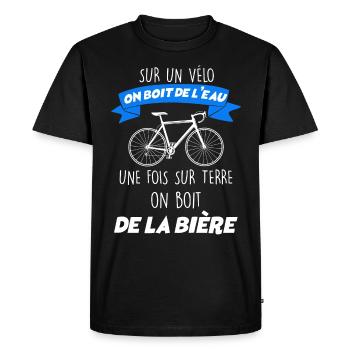 Cycliste vélo passion humour - T-shirt Premium bio Homme - noir - Devant - Nico (187cm)