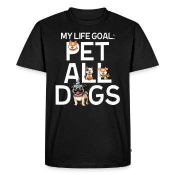 Mon objectif de vie est d’caresser tous les chiens - T-shirt Premium bio Homme - noir - Devant - Nico (187cm)