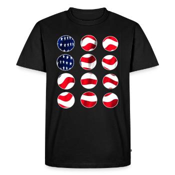 Drapeau américain | american flag - T-shirt Premium bio Homme - noir - Devant - Nico (187cm)