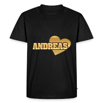 Gift for Andreas - Men's Premium Organic T-Shirt - black - Front - Nico (187cm)