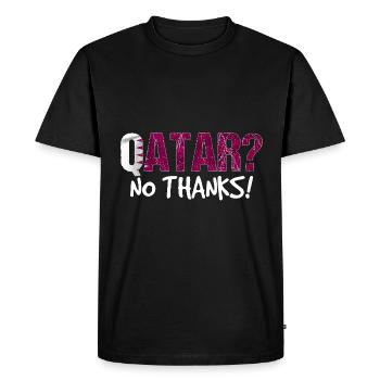 Cadeau du drapeau de boycott du Qatar - T-shirt Premium bio Homme - noir - Devant - Nico (187cm)