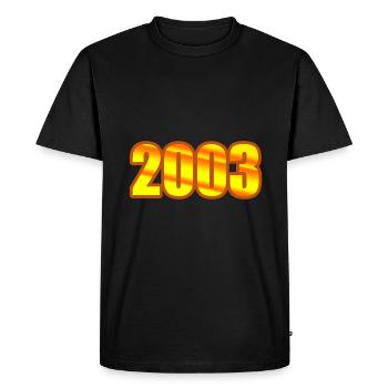 Année 2003 - T-shirt Premium bio Homme - noir - Devant - Nico (187cm)