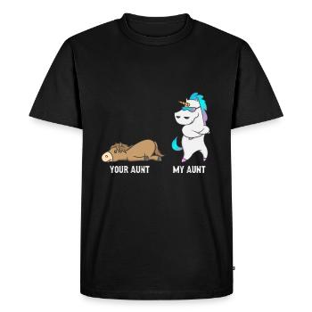 Licorne cheval votre tante mon cadeau de tante - T-shirt Premium bio Homme - noir - Devant - Nico (187cm)