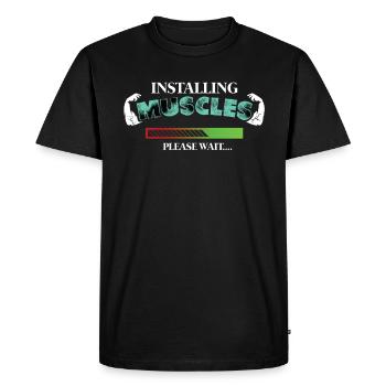 Fitness Gym Workout Pumps Weightlifting Training - Men's Premium Organic T-Shirt - black - Front - Nico (187cm)