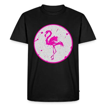 Pink flamingo - Men's Premium Organic T-Shirt - black - Front - Nico (187cm)