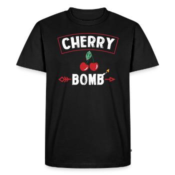 Cherry bomb cherry bomb cherry red cherry blossom - Men's Premium Organic T-Shirt - black - Front - Nico (187cm)