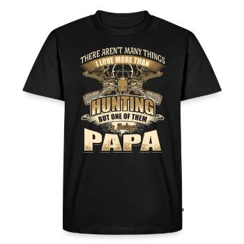 Père papa, papa, chasse, chasseur, chasse, cadeau, fête des pères - T-shirt Premium bio Homme - noir - Devant - Nico (187cm)