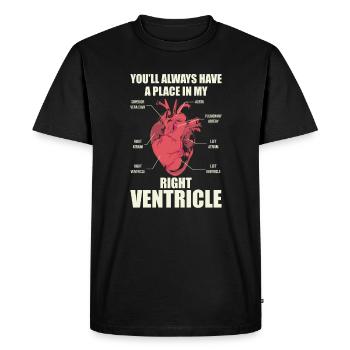 Service de sauvetage - Ventricule droit - T-shirt Premium bio Homme - noir - Devant - Nico (187cm)