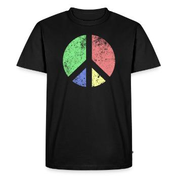 Costume de signe de paix symbole hippie inversé rétro - T-shirt Premium bio Homme - noir - Devant - Nico (187cm)