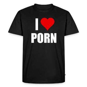 I love porn, kinky sex - Men's Premium Organic T-Shirt - black - Front - Nico (187cm)