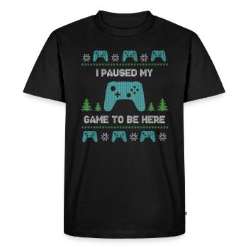 Cadeau de chandail de Noël laid Gamer Gaming - T-shirt Premium bio Homme - noir - Devant - Nico (187cm)