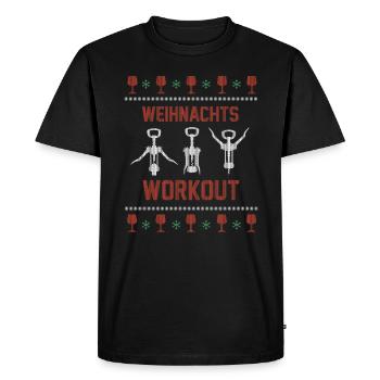 Entraînement de Noël drôle de chandail laid vin - T-shirt Premium bio Homme - noir - Devant - Nico (187cm)