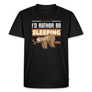 I'D RATHER BE SLEEPING FUNNY SLEEPING GIFT - Men's Premium Organic T-Shirt - black - Front - Nico (187cm)