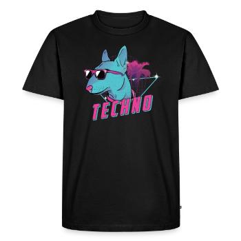 Festival de drogues Techno Rave Dog Party EDM - T-shirt Premium bio Homme - noir - Devant - Nico (187cm)