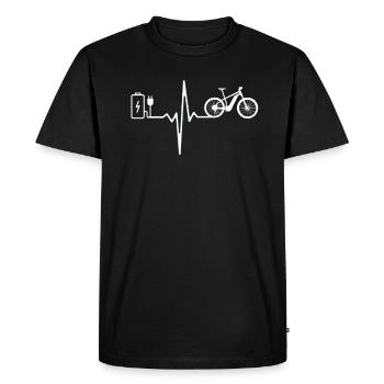 Vélo vélo de cœur vélo électrique vélo vélo vélo électrique - T-shirt Premium bio Homme - noir - Devant - Nico (187cm)