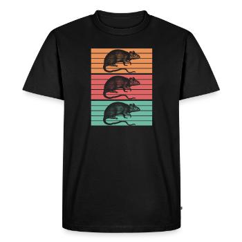 Retro rats rat house rat - Men's Premium Organic T-Shirt - black - Front - Nico (187cm)