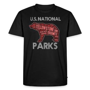 Parcs nationaux des États-Unis Tous les 59 Cadeaux de l’Ours américain - T-shirt Premium bio Homme - noir - Devant - Nico (187cm)