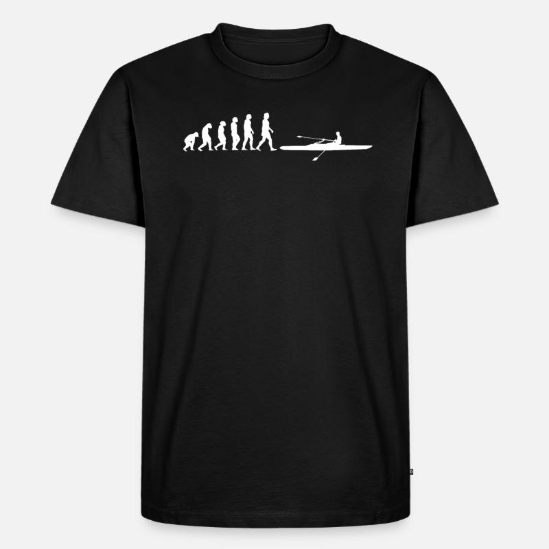 Ruderer Evolution Rudern - Männer Premium Bio T-Shirt - Schwarz