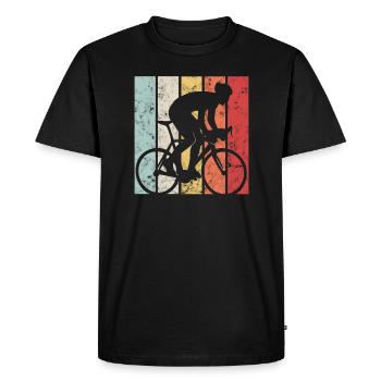 Vélo de route Vélo Cyclisme - T-shirt Premium bio Homme - noir - Devant - Nico (187cm)