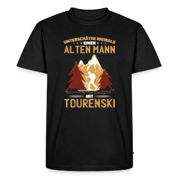 Tourenski Tourengeher Skitouren Skitour - Männer Premium Bio T-Shirt - Schwarz - Vorne - Nico (187cm)