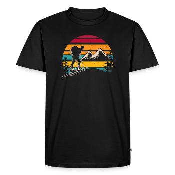 Ski de randonnée Ski de randonnée Touringksi Skitour Retro - T-shirt Premium bio Homme - noir - Devant - Nico (187cm)