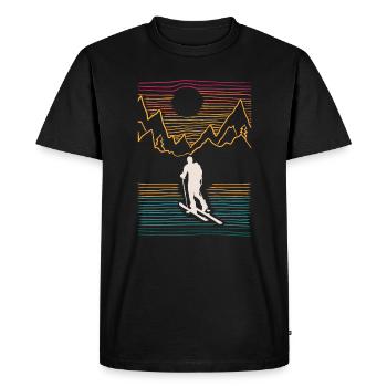 Tourengeher Tourenksi Skitouren - Männer Premium Bio T-Shirt - Schwarz - Vorne - Nico (187cm)