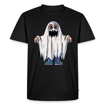 Kids Ghost Costume - Men's Premium Organic T-Shirt - black - Front - Nico (187cm)