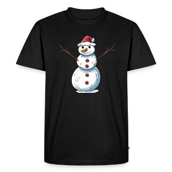 Drôle de bonhomme de neige - T-shirt Premium bio Homme - noir - Devant - Nico (187cm)
