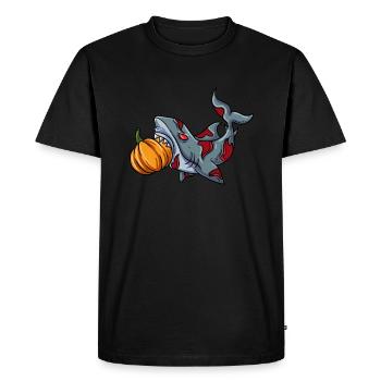 Requin d’Halloween - T-shirt Premium bio Homme - noir - Devant - Nico (187cm)