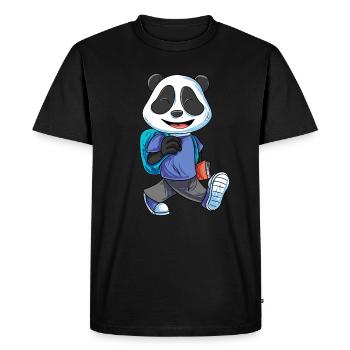 Panda Bear Retour à l’école - T-shirt Premium bio Homme - noir - Devant - Nico (187cm)