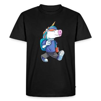 Unicorn satchel - Men's Premium Organic T-Shirt - black - Front - Nico (187cm)