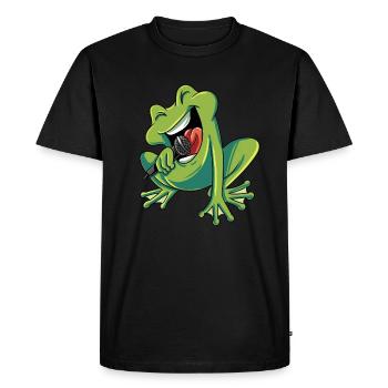 Singing Frog - Men's Premium Organic T-Shirt - black - Front - Nico (187cm)