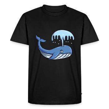 Baleine bleue - T-shirt Premium bio Homme - noir - Devant - Nico (187cm)