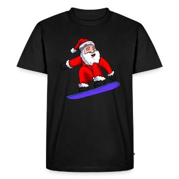 Santa Claus Snowboarding - Men's Premium Organic T-Shirt - black - Front - Nico (187cm)
