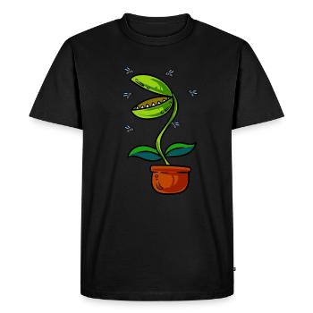 Plante piège à mouches de Vénus - T-shirt Premium bio Homme - noir - Devant - Nico (187cm)