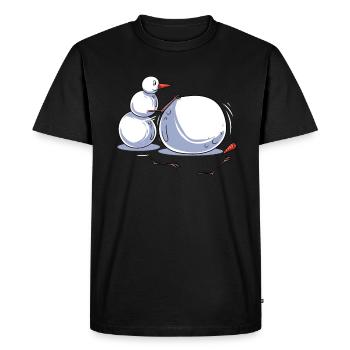 Snowman - Men's Premium Organic T-Shirt - black - Front - Nico (187cm)