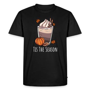 Autumn Coffee - Men's Premium Organic T-Shirt - black - Front - Nico (187cm)