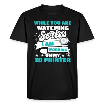 Imprimante 3D Geek Filament Impression numérique 3D Scan - T-shirt Premium bio Homme - noir - Devant - Nico (187cm)