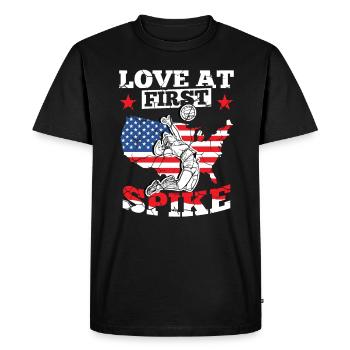 Sports coach love on the first spike - Men's Premium Organic T-Shirt - black - Front - Nico (187cm)