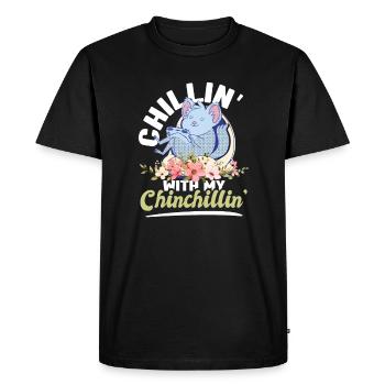 Chinchilla Chinchillin Rodent Pet Zookeeper - Men's Premium Organic T-Shirt - black - Front - Nico (187cm)