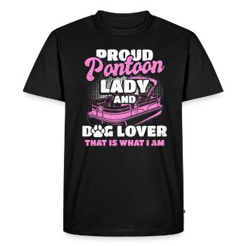 Ponton Lady Boating Barge Amoureux des chiens - T-shirt Premium bio Homme - noir - Devant - Nico (187cm)